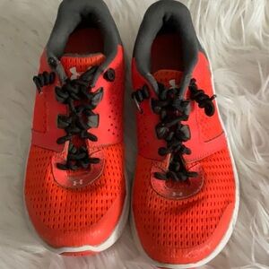 Under Armour Red and Black Sneakers with Mesh Design